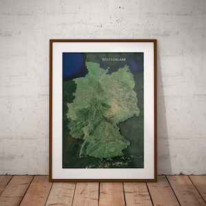 Allemagne — Affiche de carte d'imagerie satellitaire