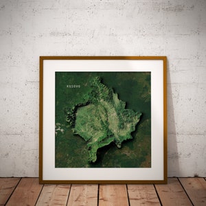 Kosovo — Carte d'imagerie satellite Poster