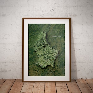 Luxemburg — Satellitenbilder Karte Poster