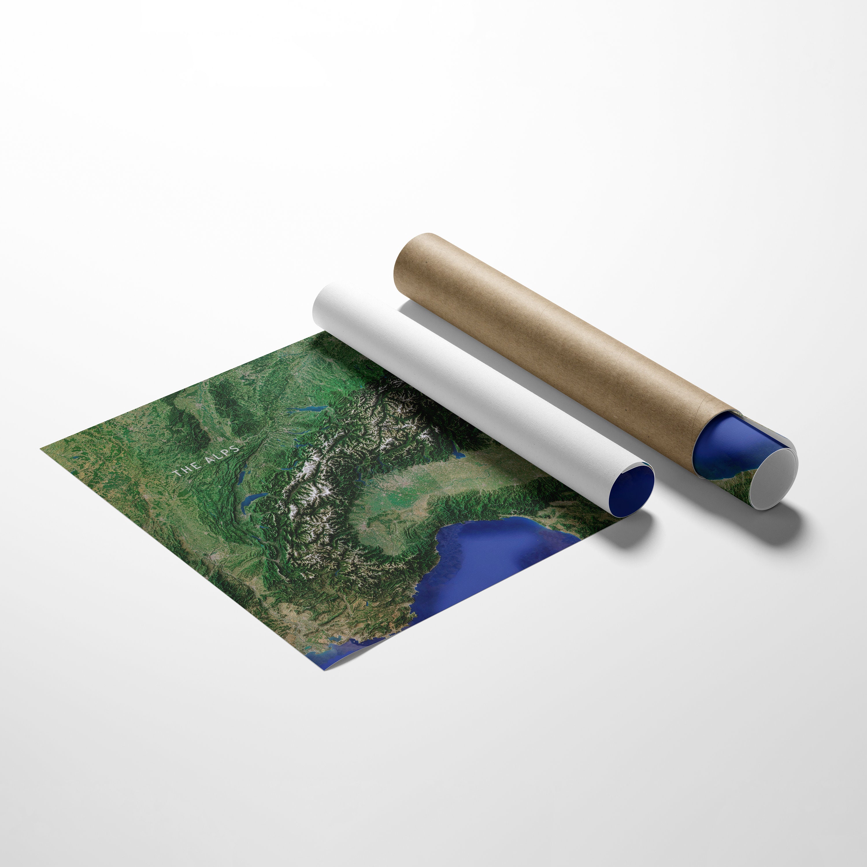 The Alps High-resolution Satellite Imagery Printable Map Poster - Etsy