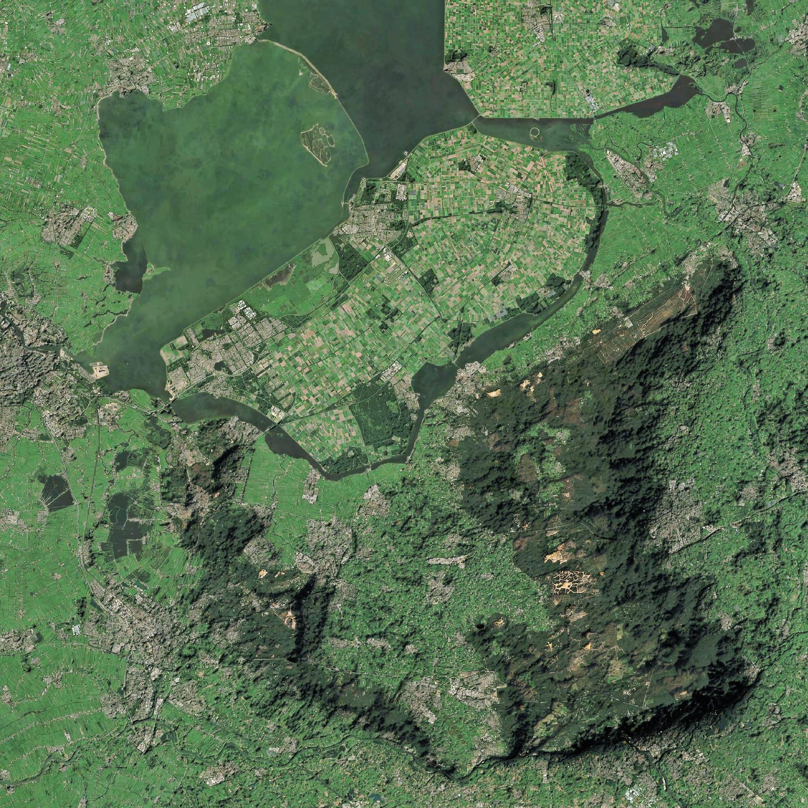 The Netherlands — Satellite Imagery Map Poster - Etsy