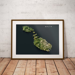Malta — Satellitenbilder Kartenposter
