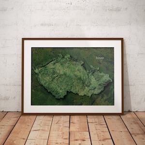 Tschechien — Satellitenbilder Karte Poster
