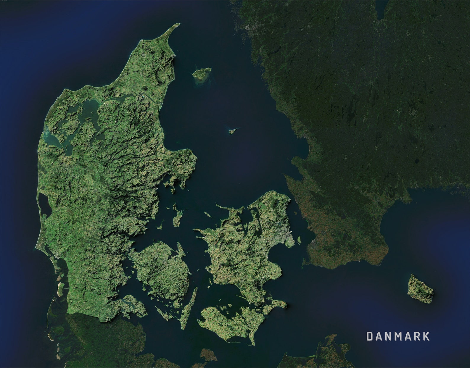 Slagelse Denmark Map Denmark — Satellite Imagery Map Poster - Etsy