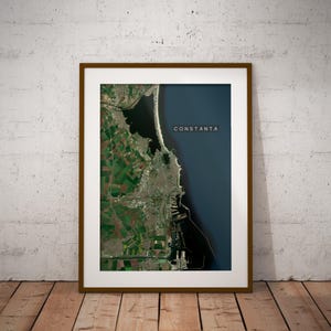 Konstanza — Satellitenbilder Stadtplan Poster