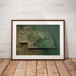 Nebraska — Satellitenbilder US Map Poster