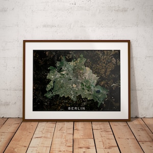 Berlin — Satellitenbilder Stadtkarte Poster