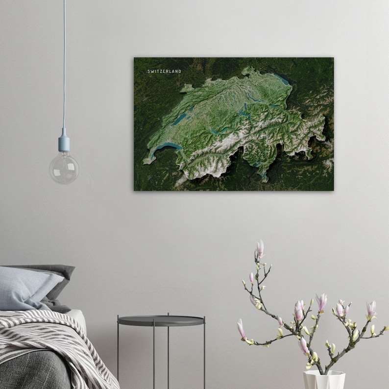 Switzerland High-resolution Satellite Imagery Printable Map Poster - Etsy