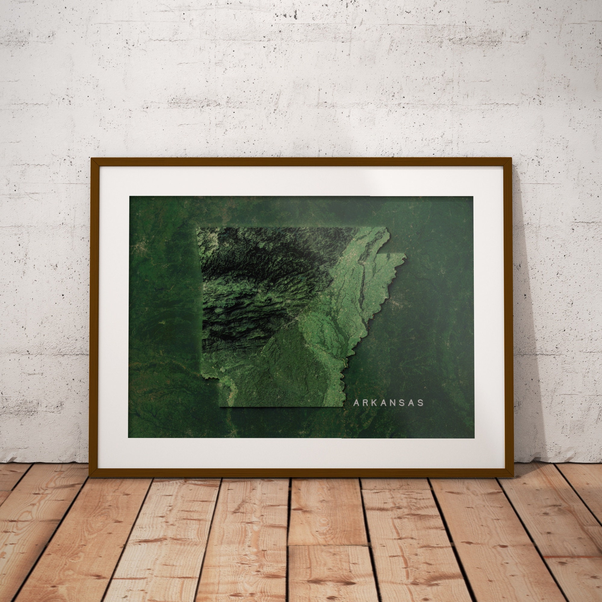 Arkansas — Satellite Imagery US Map Poster
