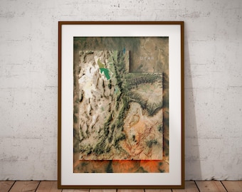 Utah — Satellite Imagery US Map Poster