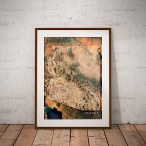 Arizona — Satellitenbilder US Map Poster