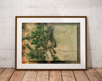 Colorado — Satellite Imagery US Map Poster