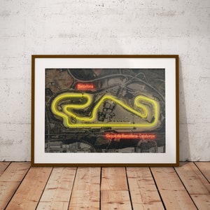 Circuit de Barcelona-Catalunya — Poster de la carte du circuit de course