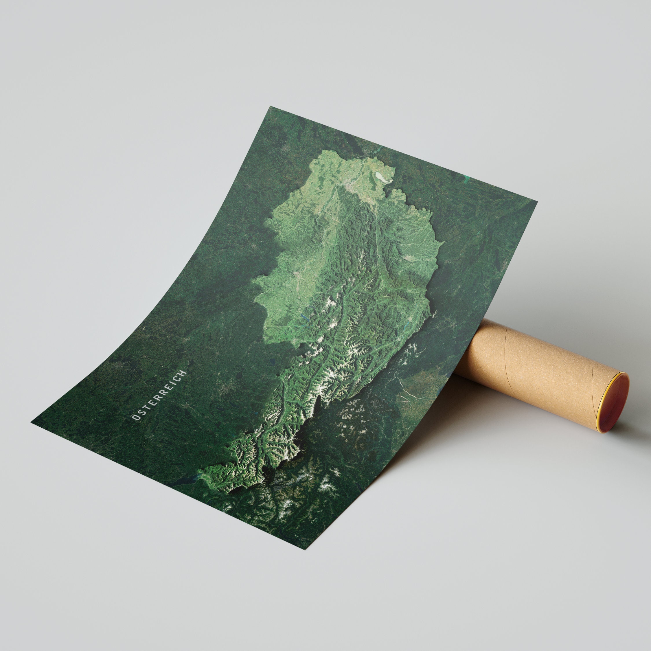 Austria High-resolution Satellite Imagery Printable Map - Etsy