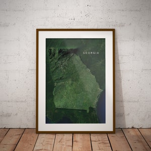 Georgia — Satellite Imagery US Map Poster