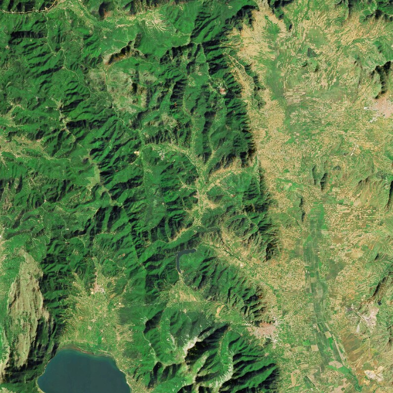 North Macedonia High-resolution Satellite Imagery Printable Map Poster ...