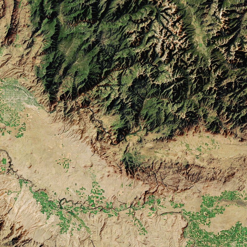 Idaho High-resolution Satellite Imagery US Printable Map - Etsy