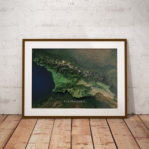Georgien — Satellitenbilder Karte als Poster