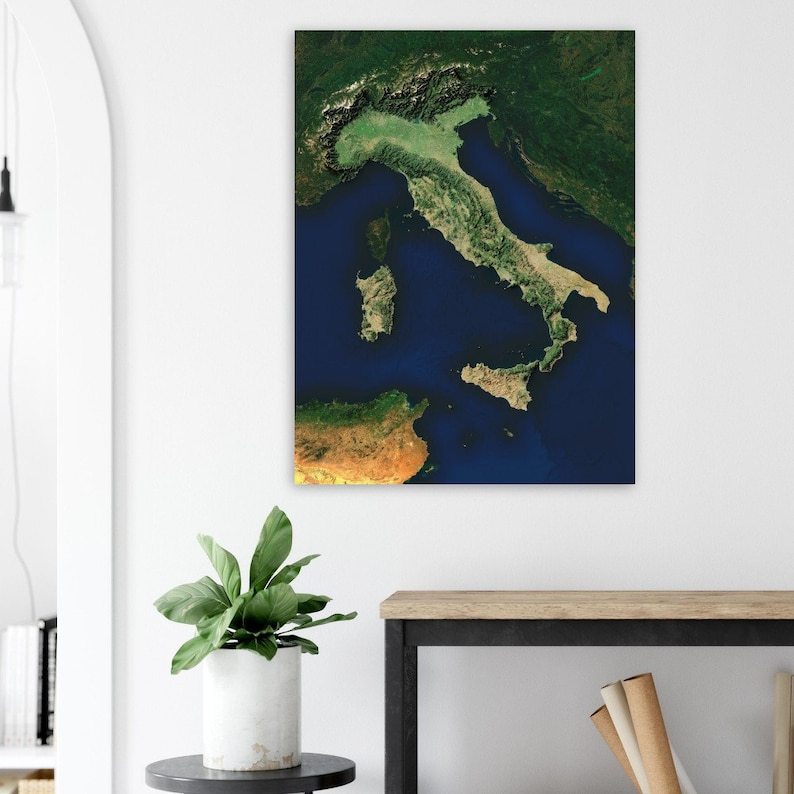 Italy High-resolution Satellite Imagery Printable Map Poster - Etsy