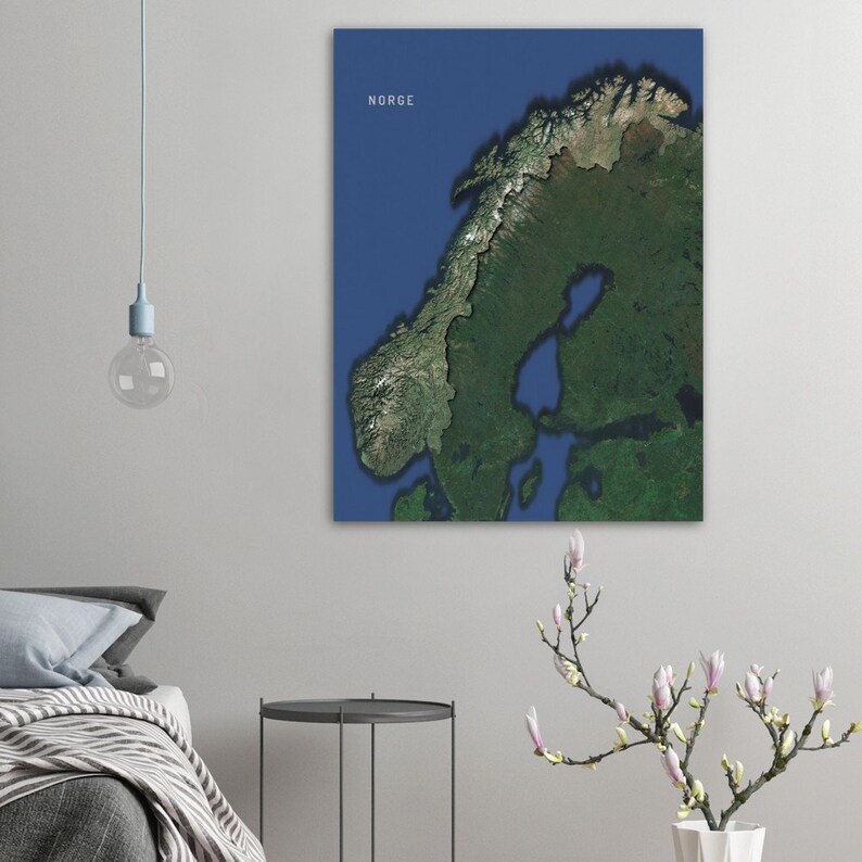 Norway High-resolution Satellite Imagery Printable Map Poster - Etsy