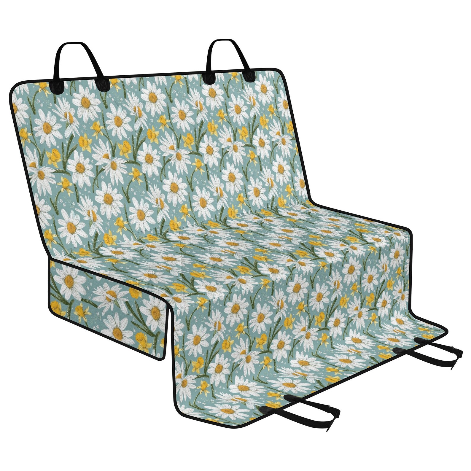 Purple Floral Print Pet Car Seat Cover