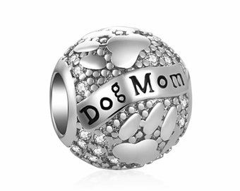 Hund Mama Mama Charm Puppy Pet Love Charm Pandora Armband kompatibel Charm Mama Frau Schwester Geschenk für sie Charm Sterling Silber 925 Charm