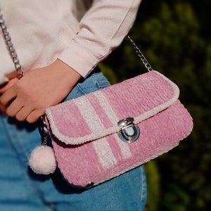 Sac en velours pour femme, sacoche pourpre, sac à main pour fille, beau cadeau pour adolescente