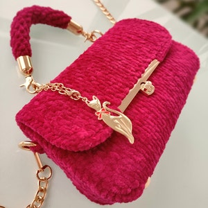 Sac rouge pour femme, sac à main en velours rouge pour femme et fille, excellente idée cadeau pour la Saint-Valentin