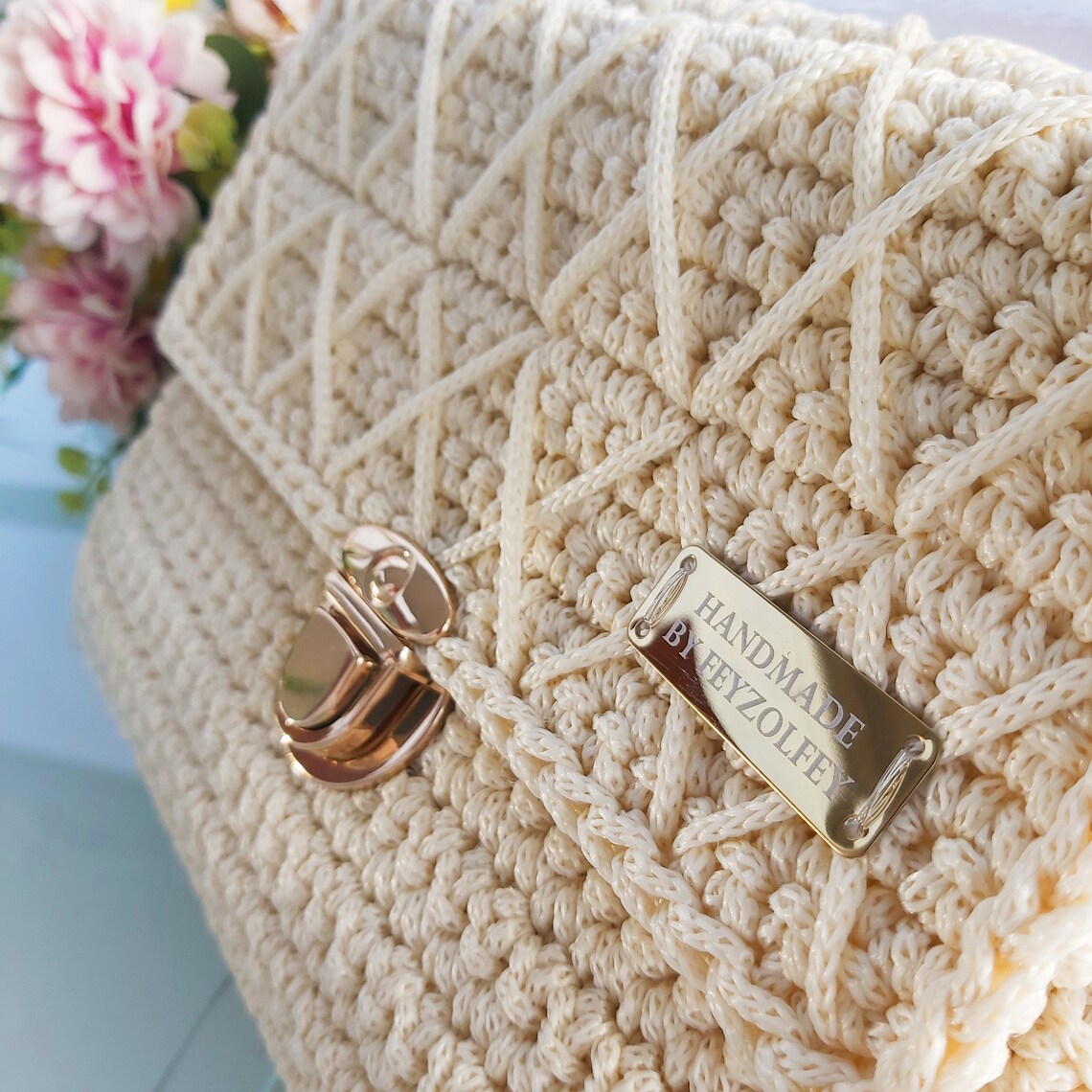 Dumpling Bag Clutch Damen - Gehäkelte Geldbörse Mit Kiss-Lock Verschluss