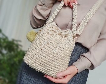 Bolsa balde de ombro e crossbody para mulheres, bolsa balde para meninas, linda bolsa de presente de tecido para ela.