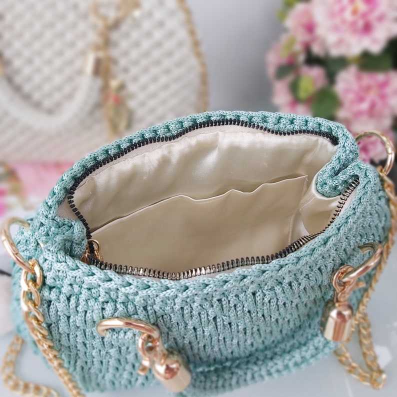 Women's Woven Tote Bag, Classy Bag for Events, Crochet Shoulder Purse