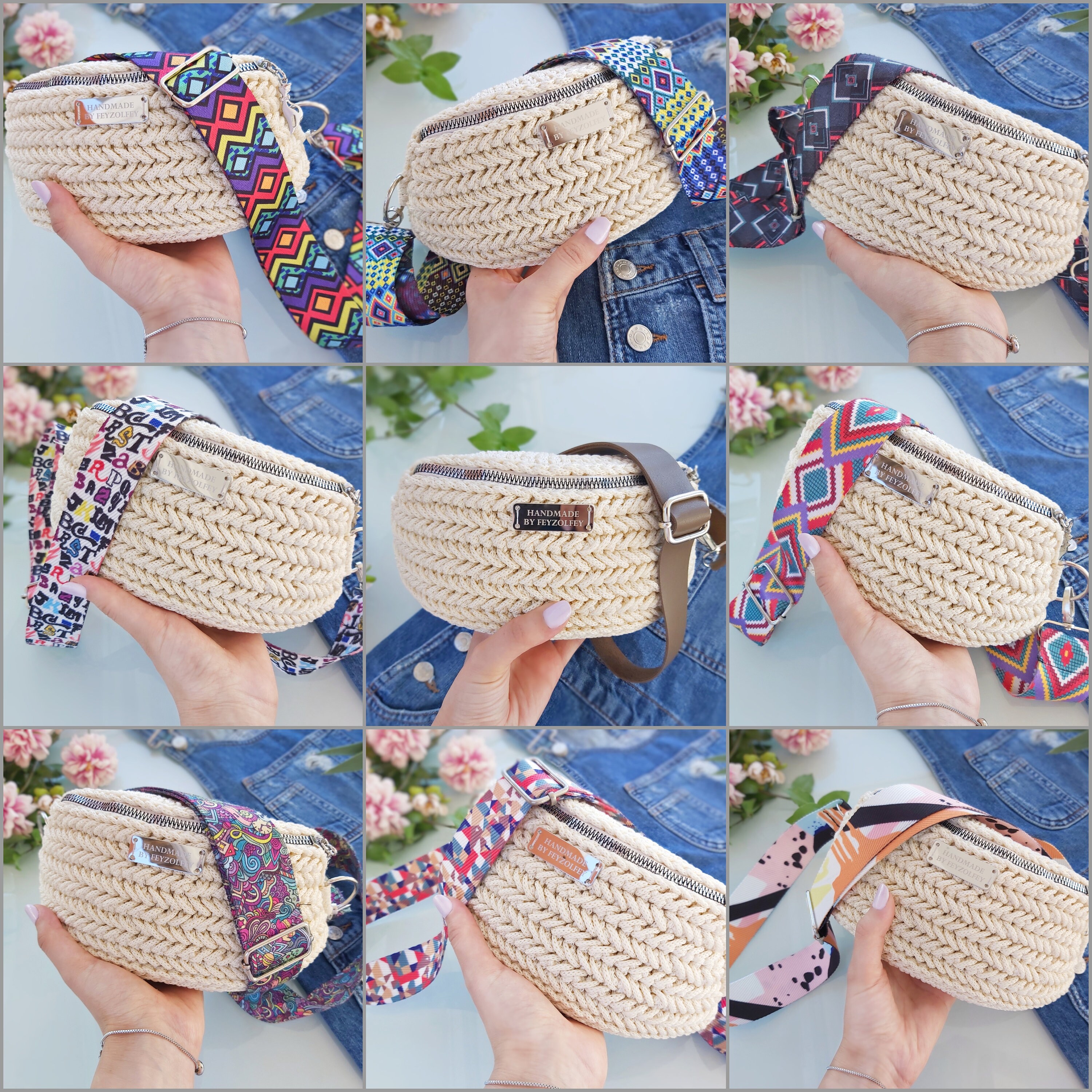 Knitted sling bag cheap