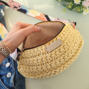 Borsa a tracolla gialla per donne, borsa da cintura all'uncinetto, borsa a libere, borsa a tracolla, marsupio da ragazza, marsupio in vita