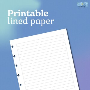 Printable Lined Paper | Digital Paper Template | A5 | Download PDF