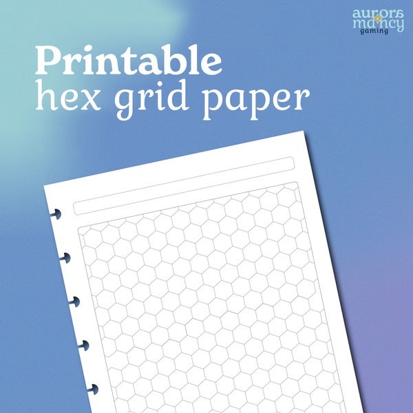 Printable Hex Grid Paper Digital Paper Template A5 Download PDF - Etsy
