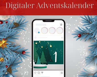 Digital Advent Calendar for Social Media (Instagram, Email, Facebook, WhatsApp, etc.) - Christmas