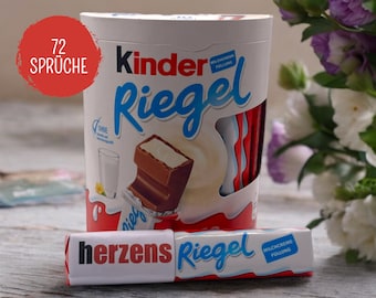 Kinder Riegel banderoles with 72 sayings for download - Valentine&#39;s Day, personal gift, anniversary, birthday, partner