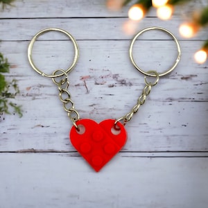 Porte-clés coeur cadeau partenaire pour anniversaire, anniversaire, Pâques ou mariage pour elle et lui pour petit ami ou petite amie image 1