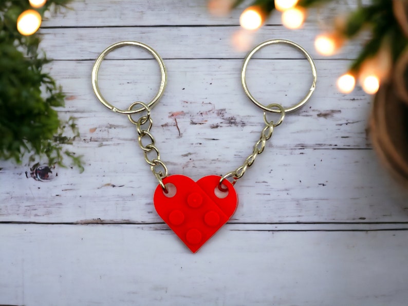 Porte-clés coeur cadeau partenaire pour anniversaire, anniversaire, Pâques ou mariage pour elle et lui pour petit ami ou petite amie image 1
