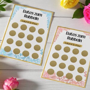 Dates zum Rubbeln - DIY - Personalisierte Rubbelkarte – 16 Date Ideen für Paare – Geschenk für Weihnachten, Geburtstag und Jahrestag
