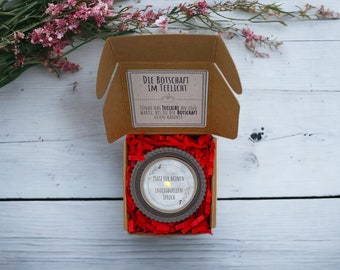 Tealight personalizzato con messaggio - Idea regalo per San Valentino per mamma, papà, partner, amici - compleanno, anniversario