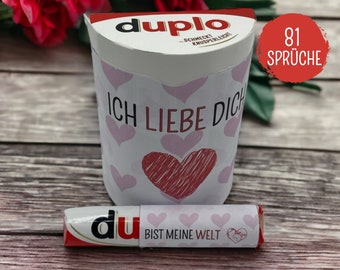 Duplo labels with 81 sayings for download - Easter, Valentine&#39;s Day, personal gift, anniversary, birthday, partner