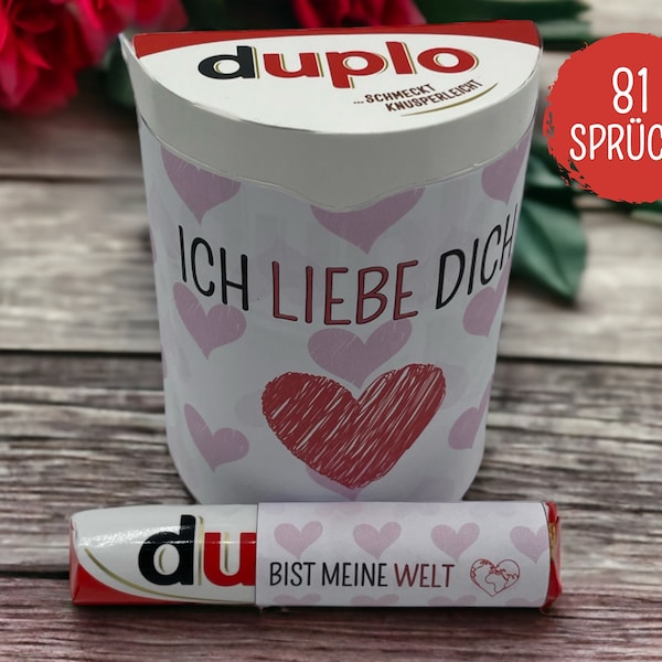 Duplo Banderolen mit 81 Sprüchen zum Download - Ostern, Valentinstag, persönliches Geschenk, Jahrestag, Geburtstag, Partner, Partnerin