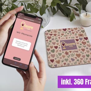 Cheers to Us – Couple Edition | Date Night Spiel | 360 Fragen | Bierdeckel-Set für Paare | Gesprächsspiel für Beziehung | Geschenkidee