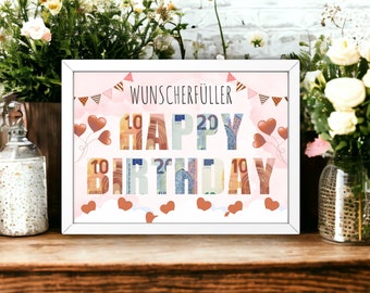 Kreatives Geldgeschenk zum Geburtstag | Happy Birthday | Geld kreativ verschenken | direkter Download zum Ausdrucken | Last-Minute Geschenk