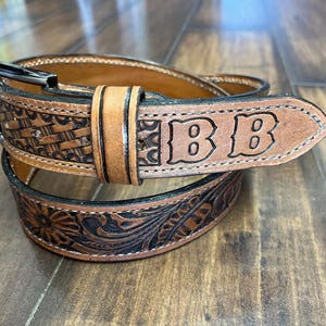 Tooled Leather Belt