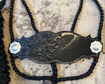 Zwart bronskleurige neusriem met halster