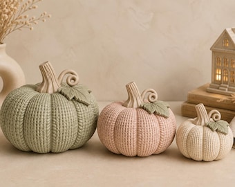 Knitted Pumpkin STL | Cozy Fall Pumpkin Decor | Autumn Pumpkin Decoration | Thanksgiving 3D Print File
