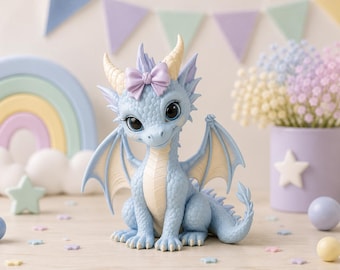 Kawaii Baby Dragon Figurine STL | Chibi Fantasy Dragon 3D Print File (Digital Download)