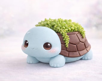 Kawaii Turtle Planter – Succulent Pot, 3D Printable (STL File)